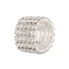 Silver-Plated 5-Row Clear Rhinestone Ring — photo 2