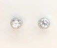 White Cubic Zirconia Stud Earrings