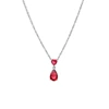 Bright Red Teardrop Cubic Zirconia Necklace