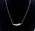 Rhodium-Plated Feather Necklace