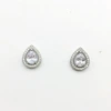 White Teardrop Cubic Zirconia Stud Earrings