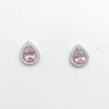 Light Pink Teardrop Cubic Zirconia Stud Earrings