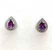 Violet Teardrop Cubic Zirconia Stud Earrings