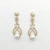 Gold-Plated Cubic Zirconia Pearl Earrings