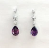 Violet Teardrop Cubic Zirconia Earrings