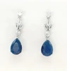 Navy Blue Teardrop Cubic Zirconia Earrings