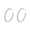 White Cubic Zirconia C-Shaped Earrings