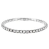Silver-Plated 3.5mm Clear Rhinestone Stretch Bracelet