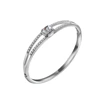Rhodium-Plated Alloy Cubic Zirconia Bangle