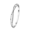 Rhodium-Plated Alloy Cubic Zirconia Bangle