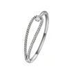 Rhodium-Plated Alloy Cubic Zirconia Bangle
