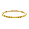 Gold-Plated 3.5mm Lemon Yellow Rhinestone Stretch Bracelet