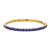 Gold-Plated 3.5mm Dark Blue Rhinestone Stretch Bracelet
