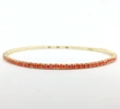 Gold-Plated 2mm Mocha Orange Rhinestone Stretch Bracelet