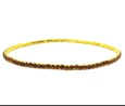 Gold-Plated 2mm Golden Yellow Rhinestone Stretch Bracelet