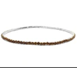 Rhodium-Plated 2mm Golden Yellow Rhinestone Stretch Bracelet