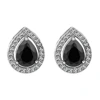 Black Teardrop Cubic Zirconia Stud Earrings
