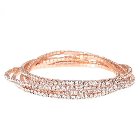 2mm Rhinestone Stretch Bracelet 6pcs/Set 6 colors Wholesale — photo 1