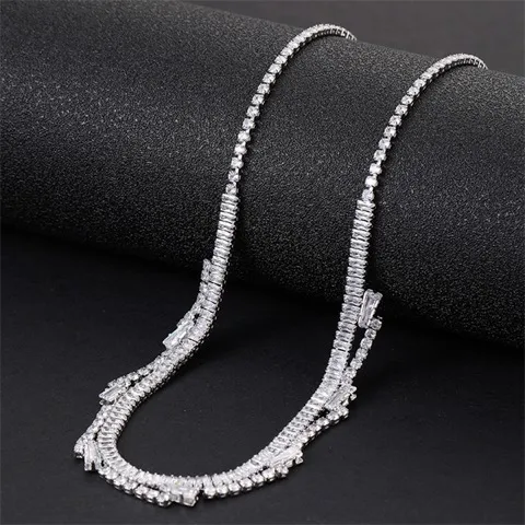 Exquisite Colored Zircon Choker Necklace for Women, Cubic Zirconia Jewelry — Customizable Zircon Color — photo 5