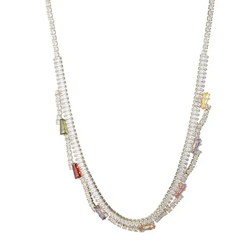 Exquisite Colored Zircon Choker Necklace for Women, Cubic Zirconia Jewelry — Customizable Zircon Color — photo 2