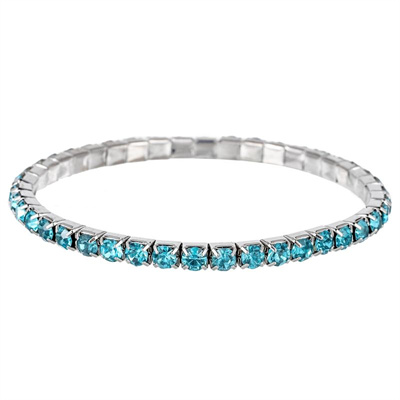 Single-row bracelet with blue-appearing stones